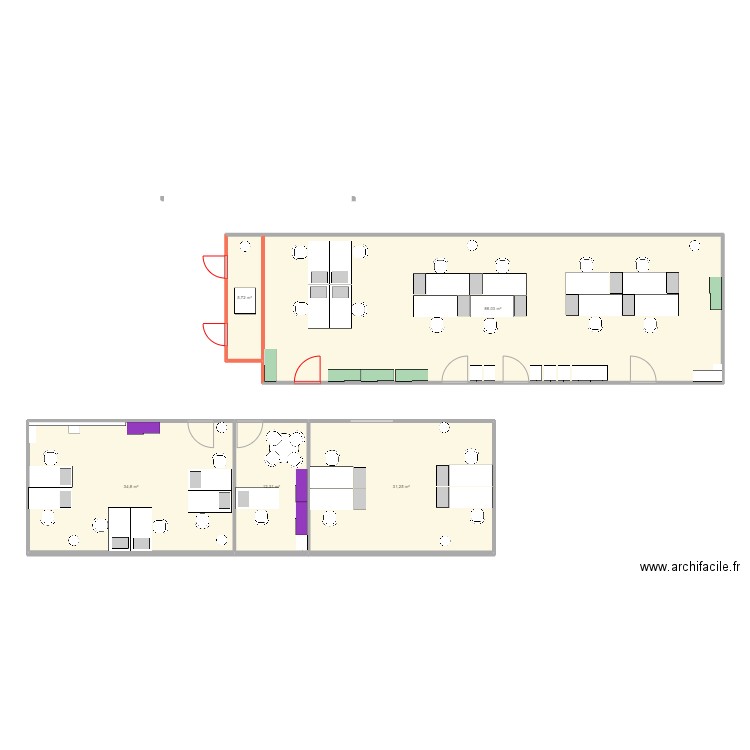 Quatuor-Collèges-V2. Plan de 5 pièces et 172 m2