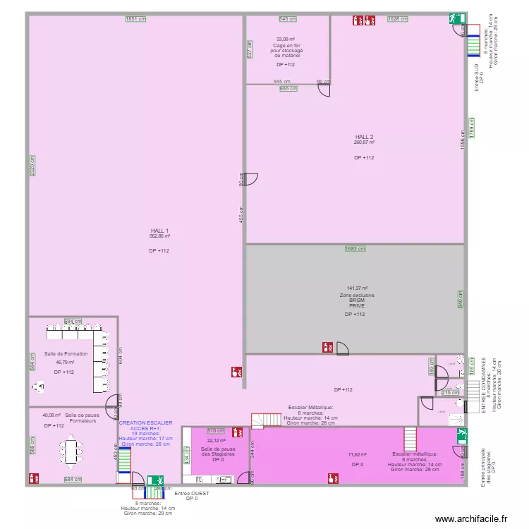 DIMENSION CORDE RDC APRES TRAVAUX. Plan de 