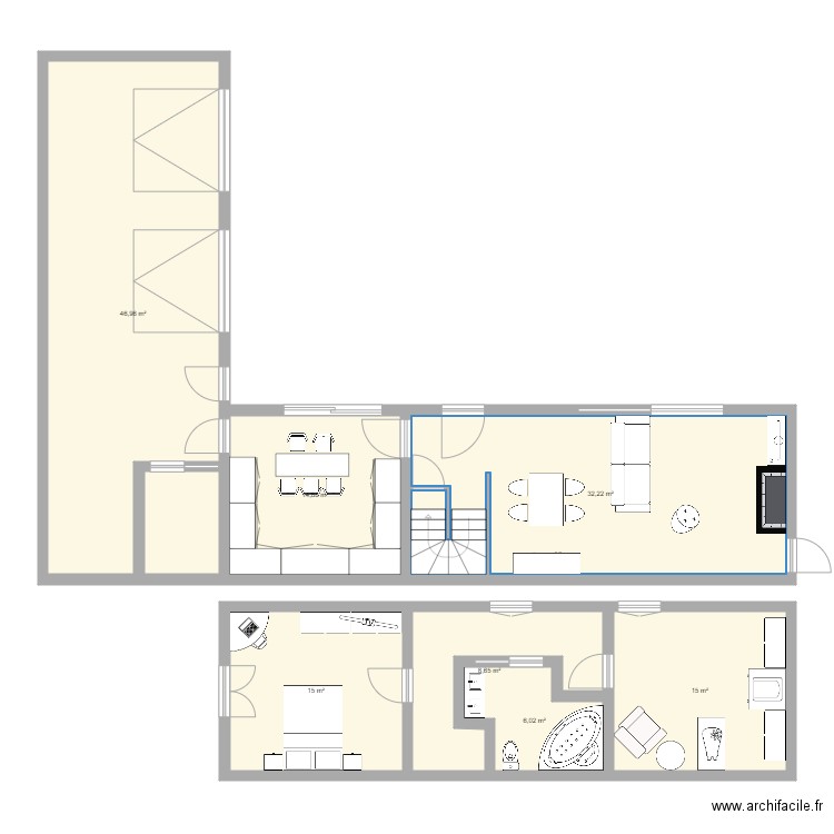 Nouveau Plan Maison  BIS. Plan de 7 pièces et 139 m2