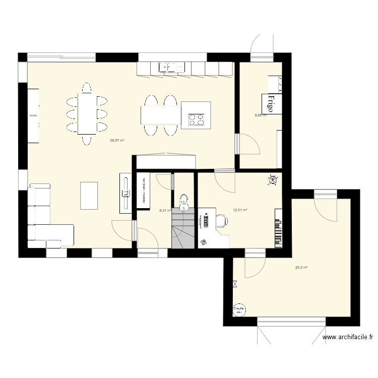 12x9 RDC. Plan de 0 pièce et 0 m2