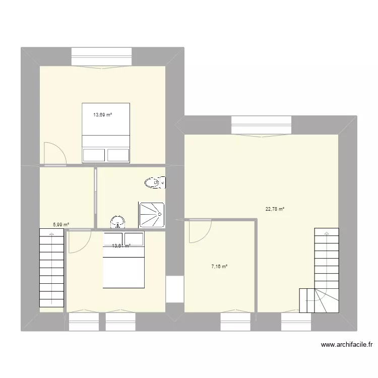 la papini&egrave;re projet 2 &eacute;tage. Plan de 