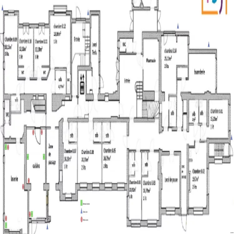 Warelle Le chateaux RDC. Plan de 