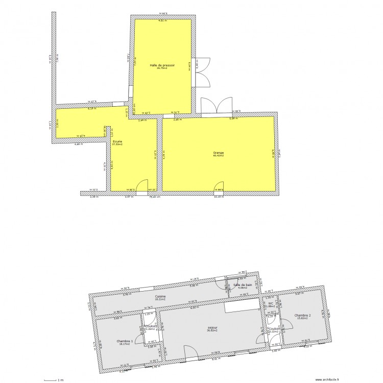 Plan actuel. Plan de 0 pièce et 0 m2