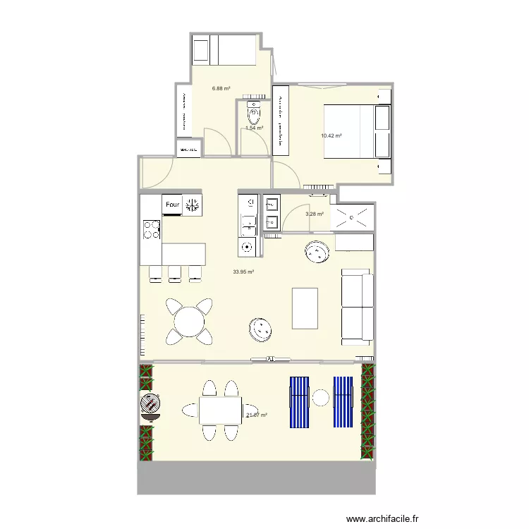 Californie final cuisine &agrave; gauche table. Plan de 