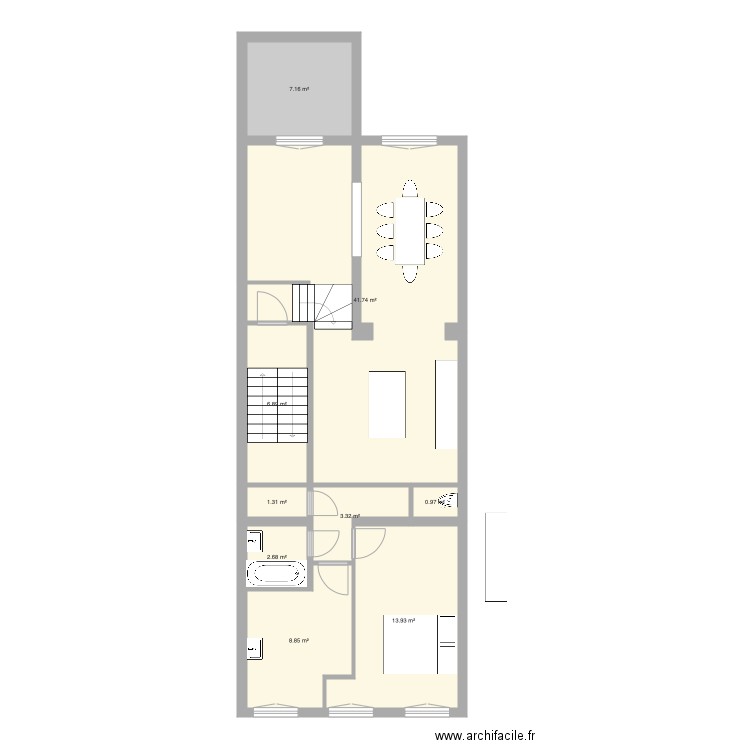 Tabellion 1e étage version 1. Plan de 0 pièce et 0 m2