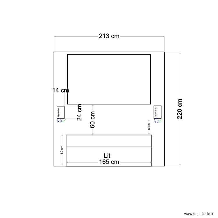 plans lits chambre parents. Plan de 0 pièce et 0 m2