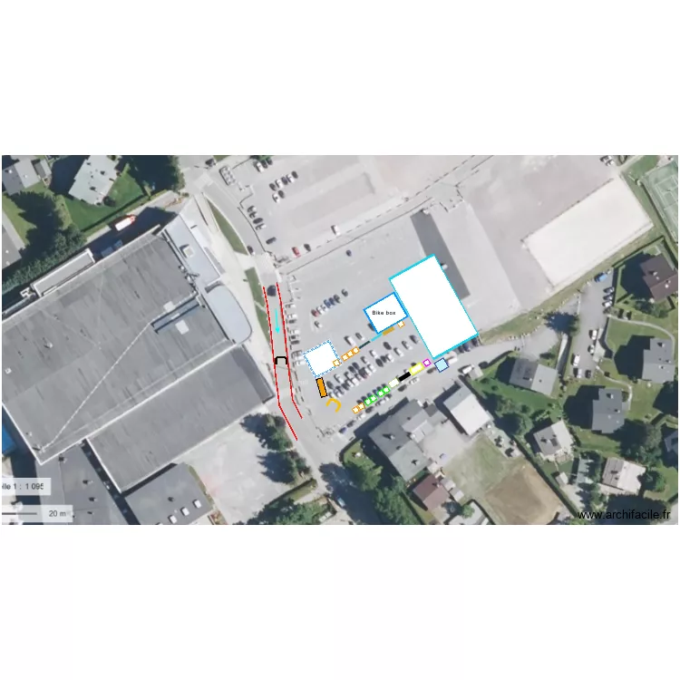 HR23 ALP Meg&egrave;ve - Village + finish &eacute;tape 1 + start &eacute;tape 2. Plan de 