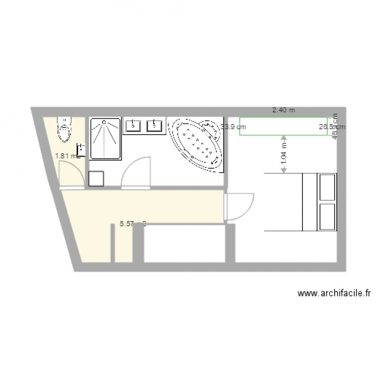 chambre sdb . Plan de 0 pièce et 0 m2