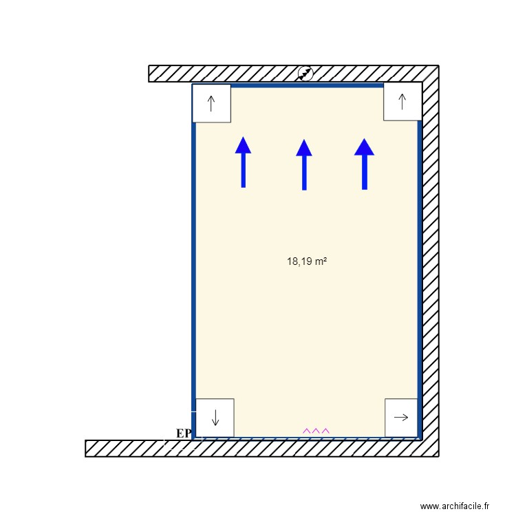 Ana Aguas. Plan de 1 pièce et 18 m2