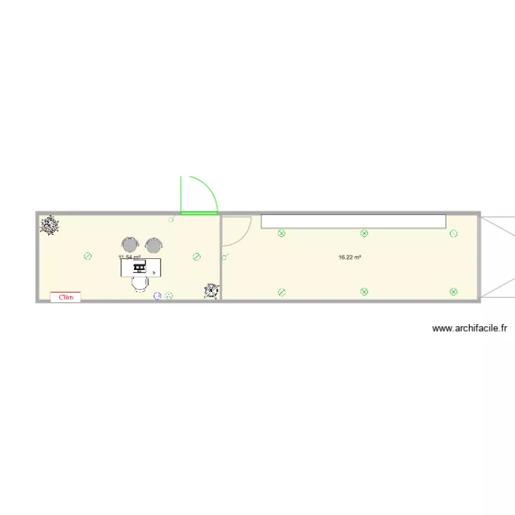 Atelier bureau One TP. Plan de 