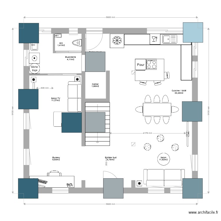 MOD6 RDC MONOCHROME. Plan de 0 pièce et 0 m2