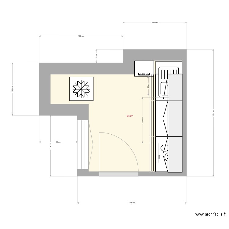 cuisine Céline 2 . Plan de 0 pièce et 0 m2