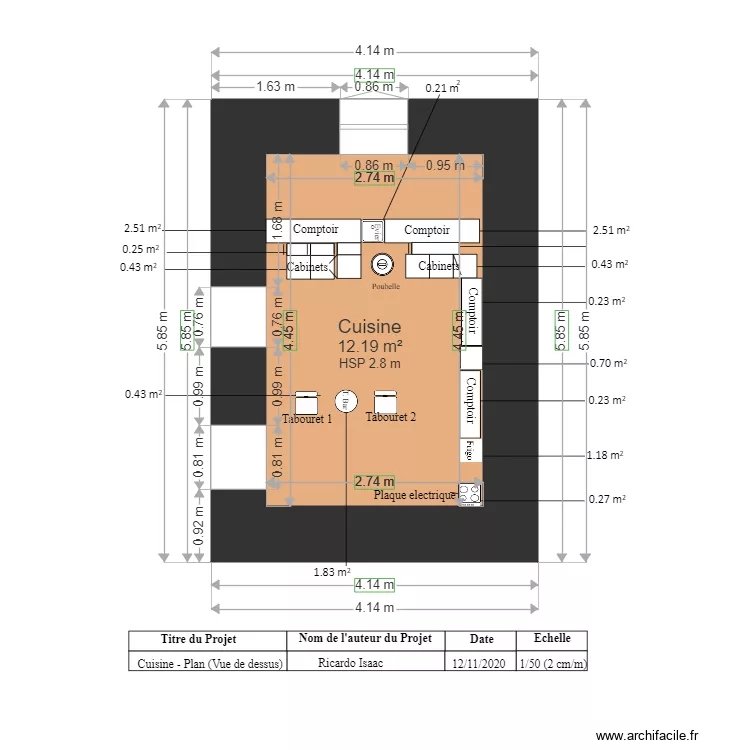 CUISINE PLAN  VUE DE DESSUS 5. Plan de 