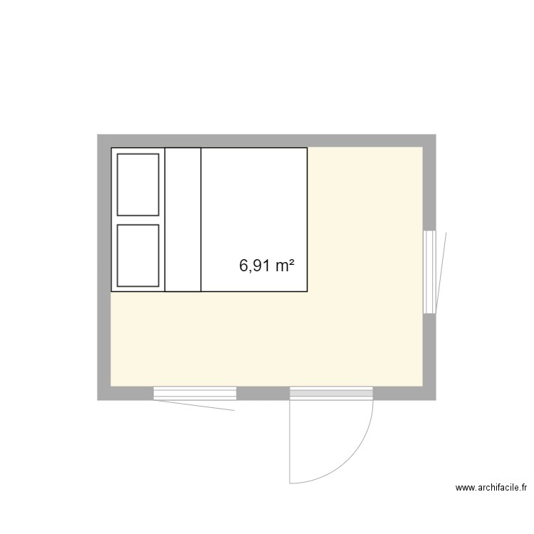 studio laaba. Plan de 1 pièce et 7 m2