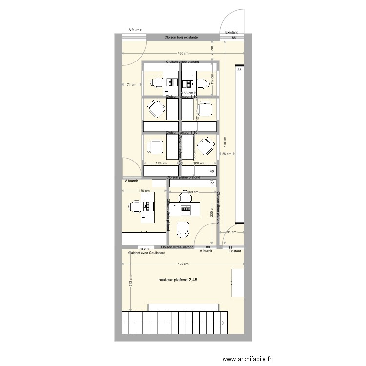 Bureaux administrationn saka. Plan de 0 pièce et 0 m2