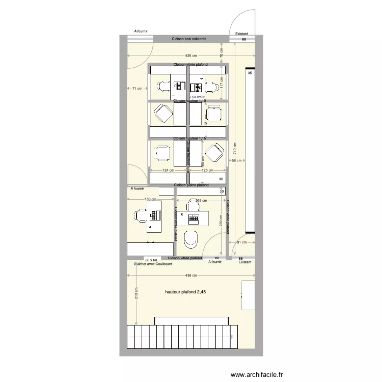 Bureaux administrationn saka. Plan de 