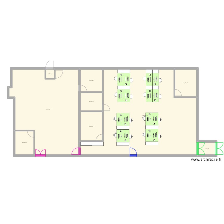 GQDM_Equipe. Plan de 9 pièces et 240 m2