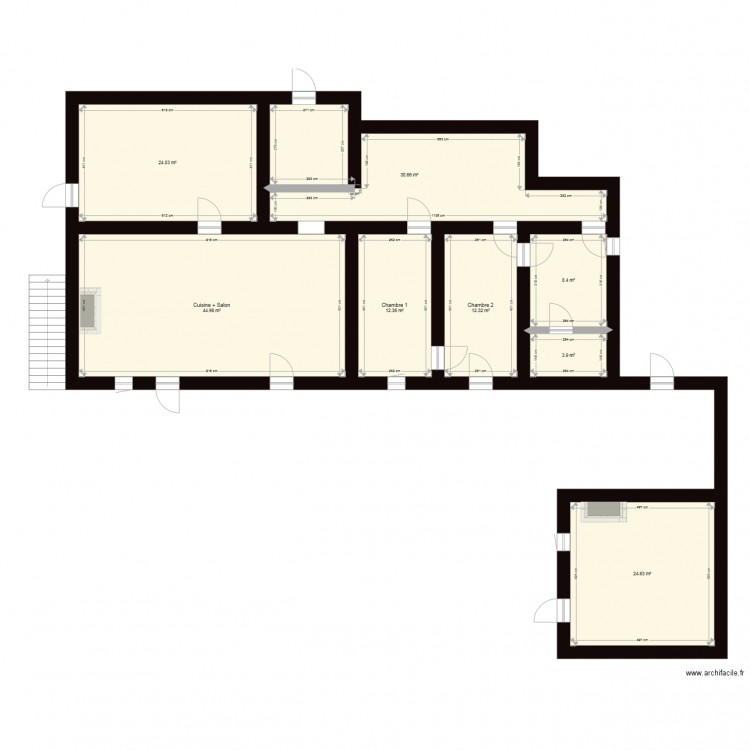 RDC à minima. Plan de 0 pièce et 0 m2