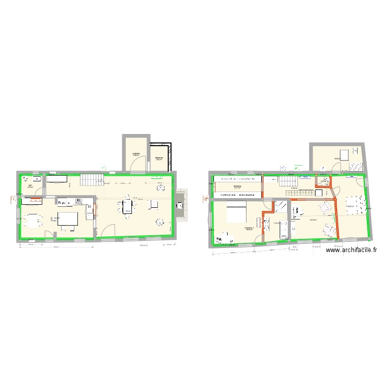 petite maison 13 mars 22 v4  avec SDB sous pente. Plan de 0 pièce et 0 m2