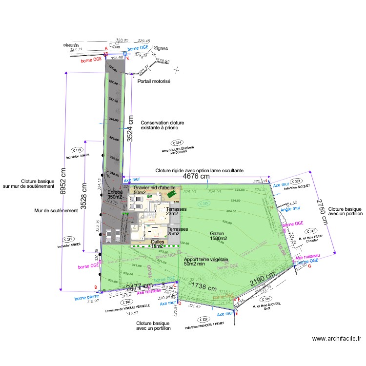 cotations. Plan de 0 pièce et 0 m2