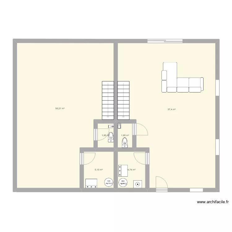 Plan appartement x2 V1. Plan de Plan appartement x2 V1. Plan de