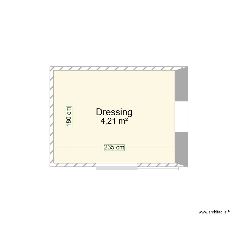 Dressing 3. Plan de 1 pièce et 4 m2