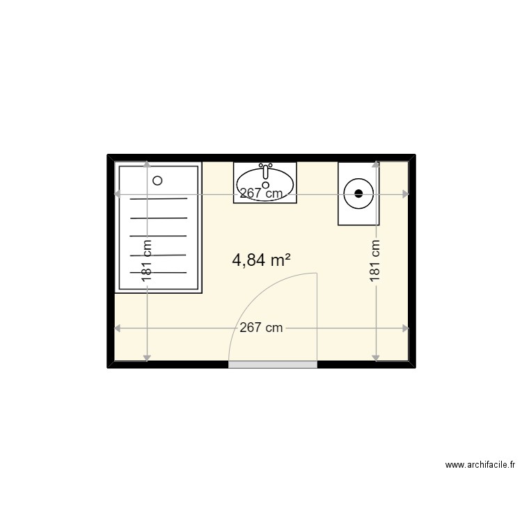 GRUSON MARTINE . Plan de 1 pièce et 5 m2