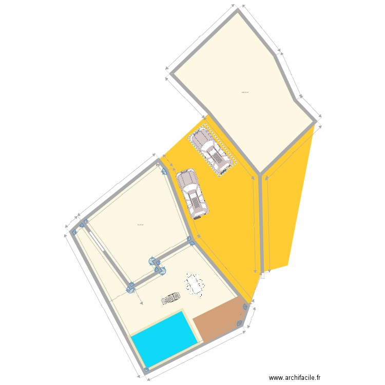 brunner. Plan de 3 pièces et 295 m2