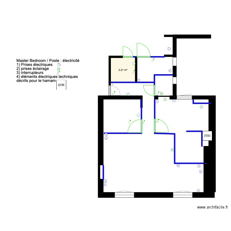 Master BedRoom (poste : électricité). Plan de 0 pièce et 0 m2