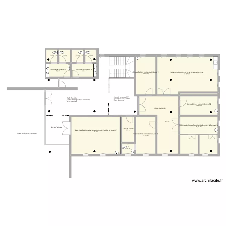 ENKR - RDC am&eacute;nag&eacute; . Plan de 