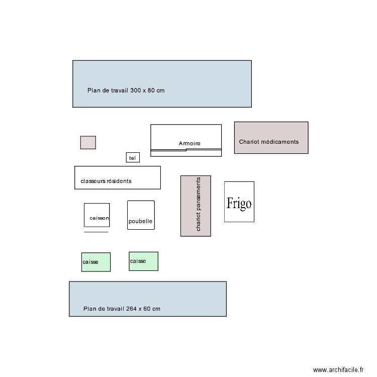 élements dans infirmerie. Plan de 0 pièce et 0 m2