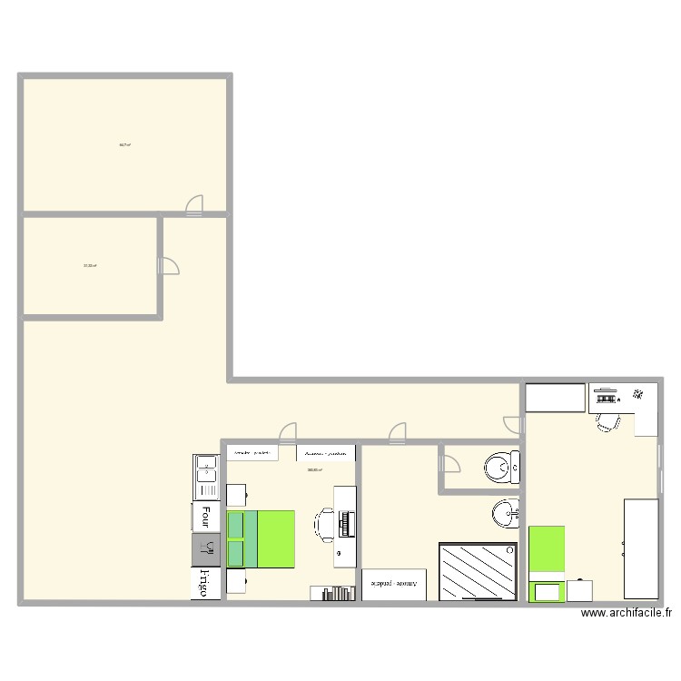 maison. Plan de 3 pièces et 460 m2