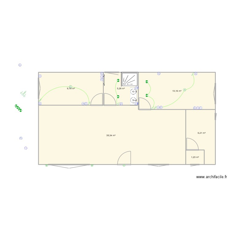 PLAN LESCURE. Plan de 6 pièces et 75 m2