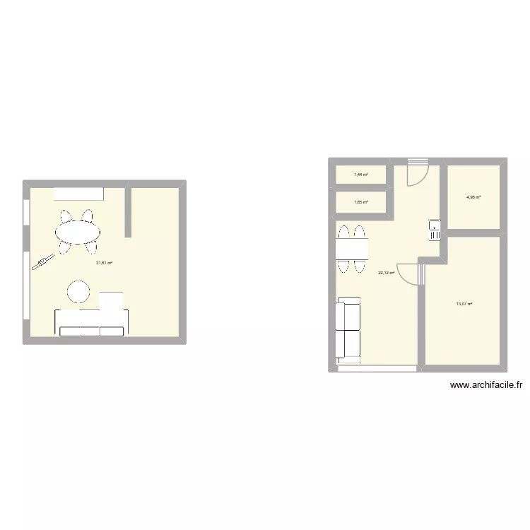 vvccccccc. Plan de 6  et 75 m²