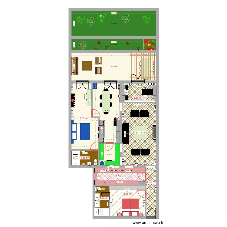 131 POMPE 20. Plan de 12  et 169 m²