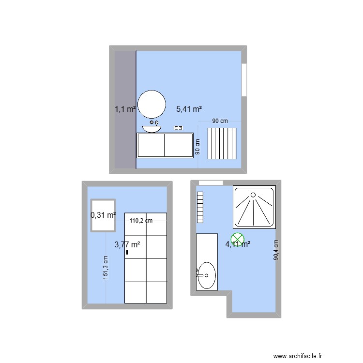 Projet Terwagne. Plan de 5 pièces et 15 m2