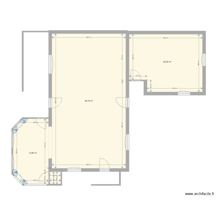 Plan 1. Plan de 3 pièces et 103 m2