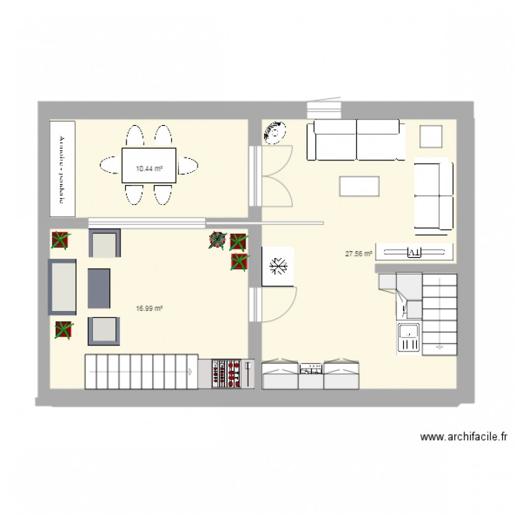 1ermicanosaménagé avec ajout pièce. Plan de 0 pièce et 0 m2