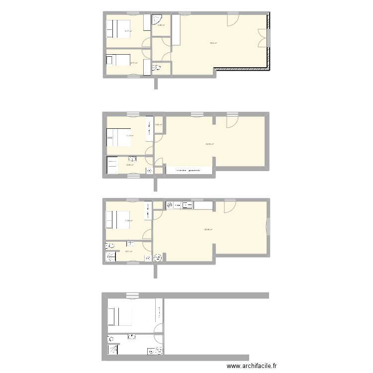 CROIX2. Plan de 11 pièces et 164 m2