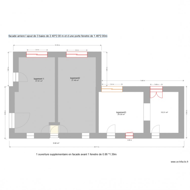 plan de masse proget de modif 1. Plan de 0 pièce et 0 m2