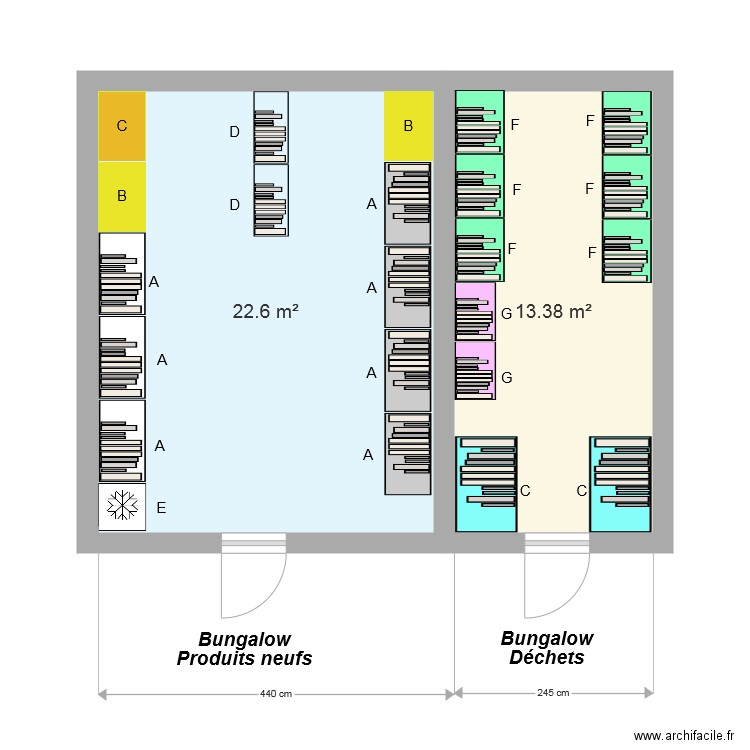 Bungalows neufs et dechets  pour TPFI. Plan de 0 pièce et 0 m2