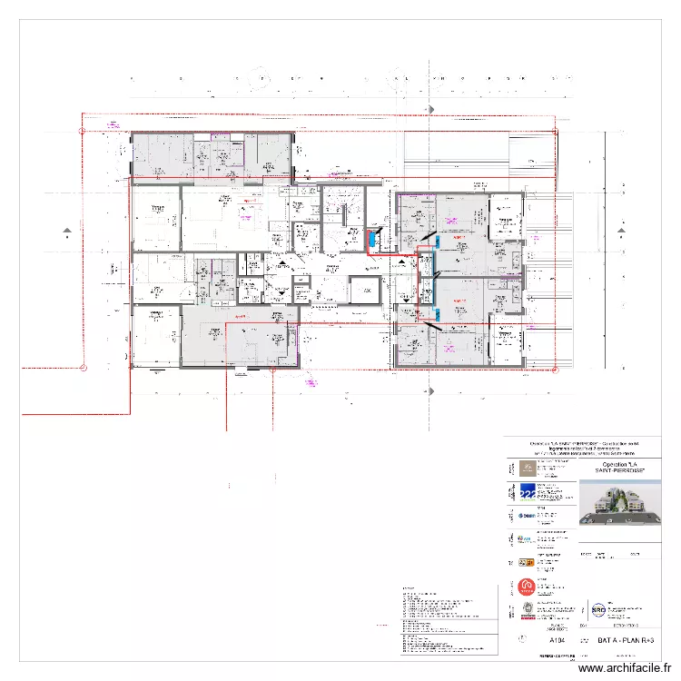 Plan d'implantation BAT A R+3 Modif. Plan de 