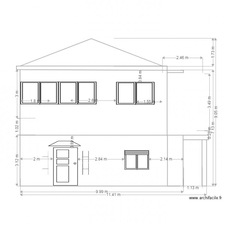 FACADE OUEST. Plan de 0 pièce et 0 m2