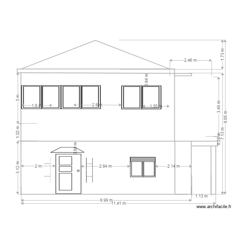 FACADE OUEST. Plan de FACADE OUEST. Plan de