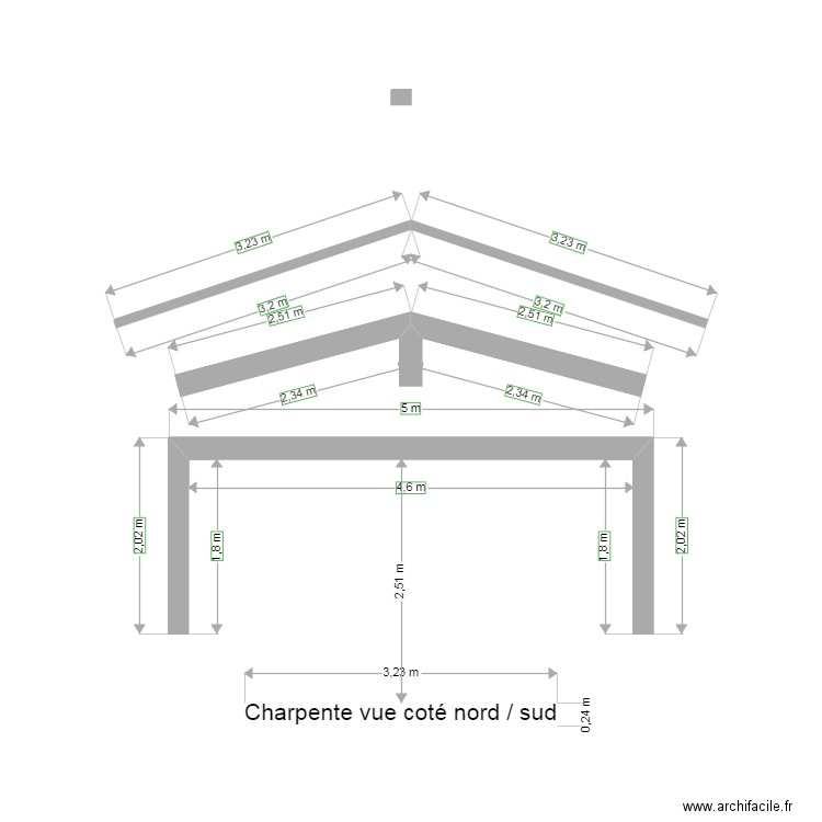 Charpente garage. Plan de 0 pièce et 0 m2