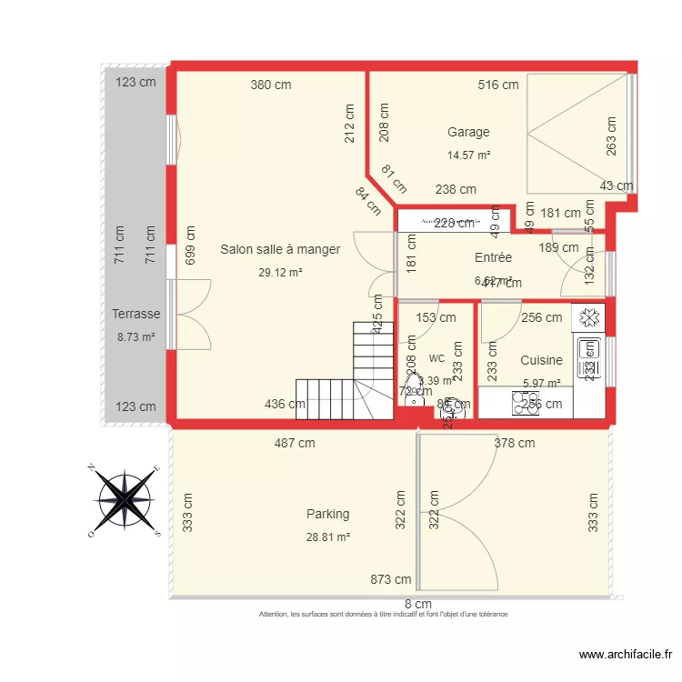 BI 3811 Cot&eacute;. Plan de 