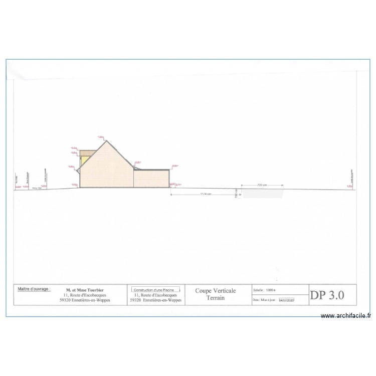 COUPE DP3. Plan de 0 pièce et 0 m2