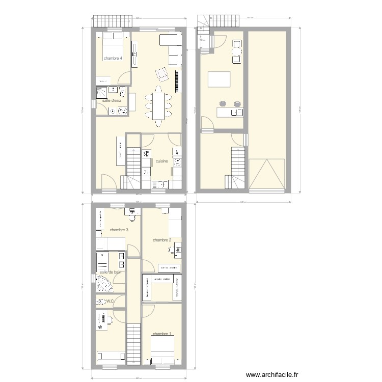 Maison 6m de façade. Plan de 0 pièce et 0 m2 Maison 6m de façade. Plan de 0 pièce et 0 m2