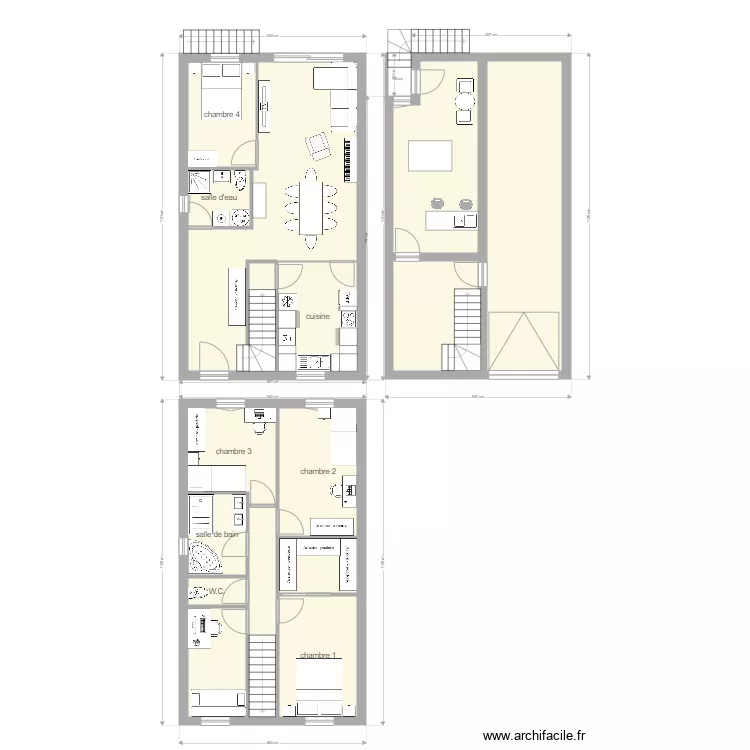 Maison 6m de façade. Plan de Maison 6m de façade. Plan de