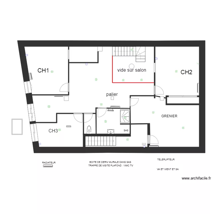 ETAGE SORMONNE. Plan de 